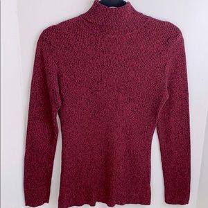 Liz Claiborne maroon black speckle sweater size L